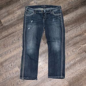 Silver Twisted Capris